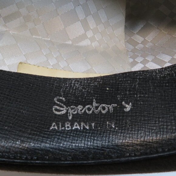 Biltmore Velurin Dark Brown Leather Fedora Hat Mens 7 1/8 Vintage Brim USA - Picture 12 of 12